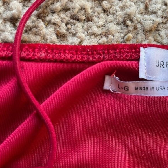 Urban Outfitters red velvet mini dress size L - Picture 6 of 6